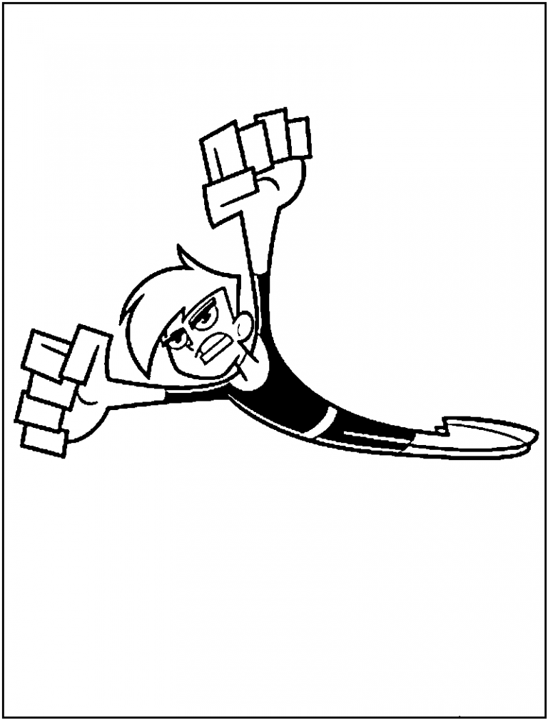 Plansa de colorat cu Danny Phantom 3 16